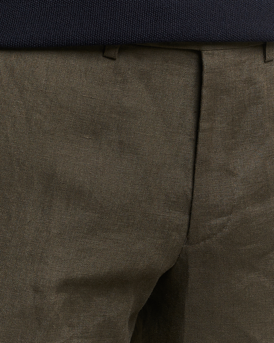 Herre | Shorts | Oscar Jacobson | Declan Linen Shorts Dark Green