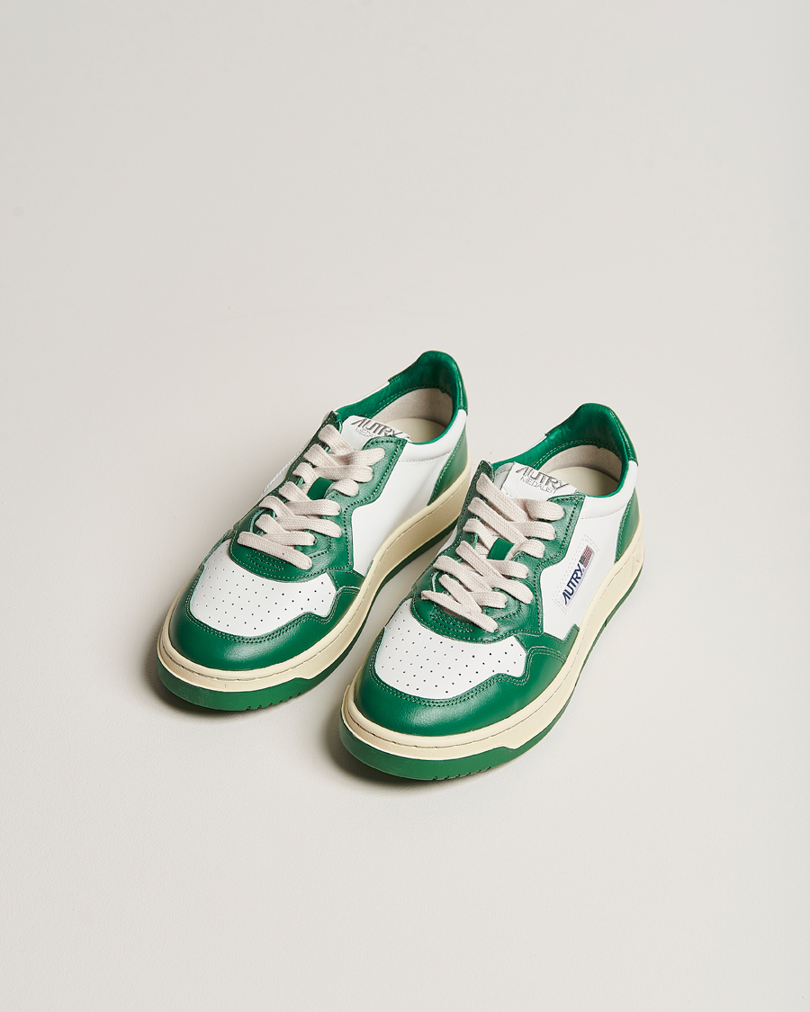 Herre |  | Autry | Medalist Low Bicolor Leather Sneaker White/Green