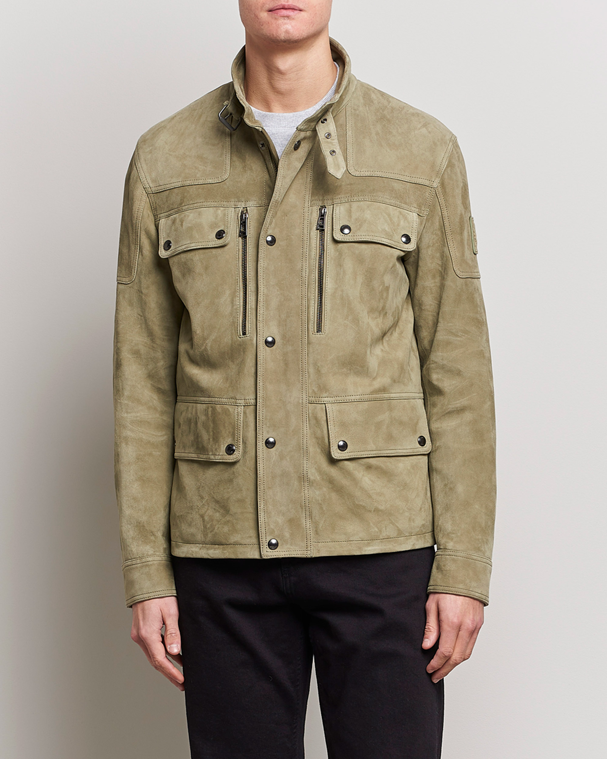 Belstaff Dene Suede Field Jacket Aloe - CareOfCarl.dk