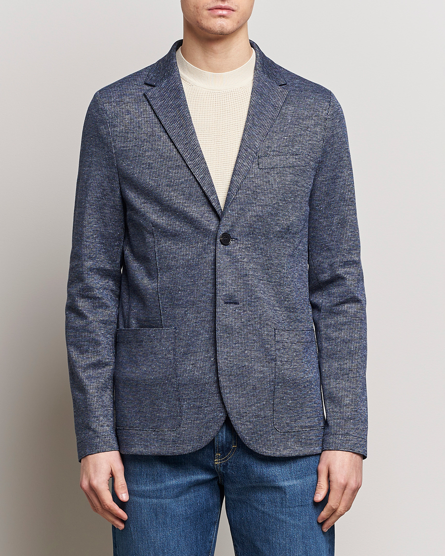 Herre | Hørblazer | Harris Wharf London | Linen Blend Blazer Denim