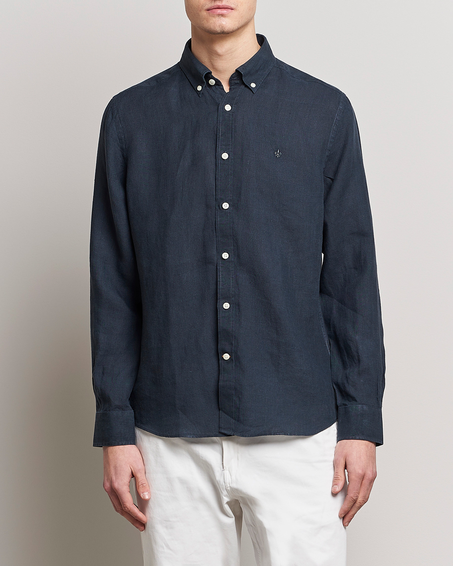 Herre | The linen lifestyle | Morris | Douglas Linen Button Down Shirt Navy
