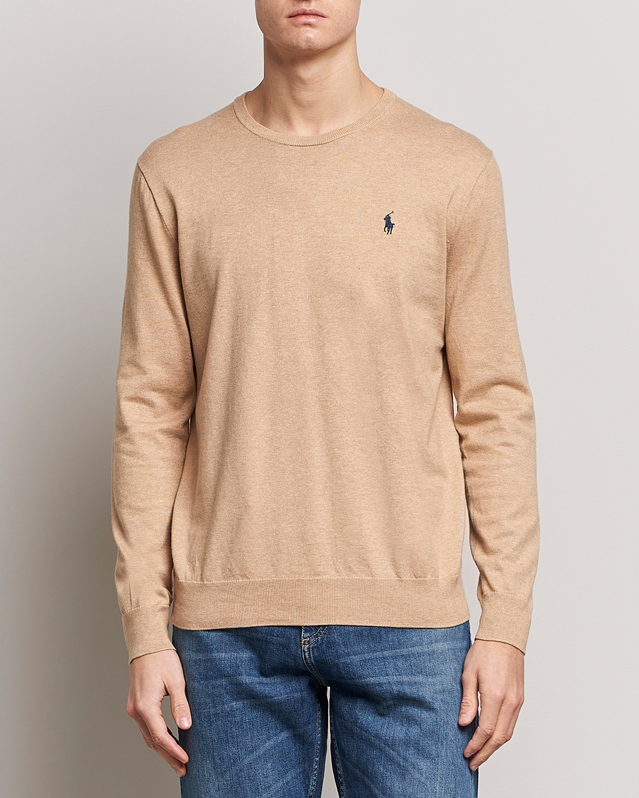 Herre | Polo Ralph Lauren | Polo Ralph Lauren | Cotton Crew Neck Sweater Camel Melange