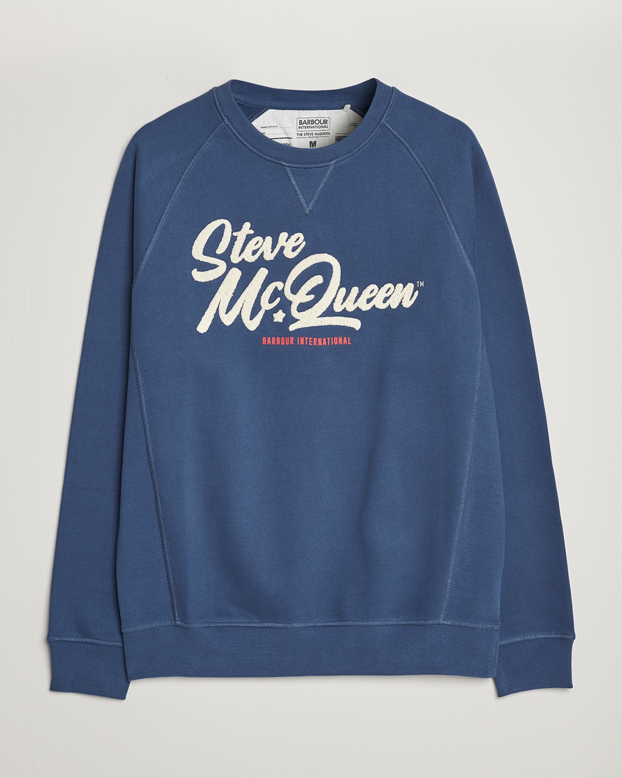 Barbour International Holtz Steve McQueen Crew Neck Sweatshirt Blue CareO