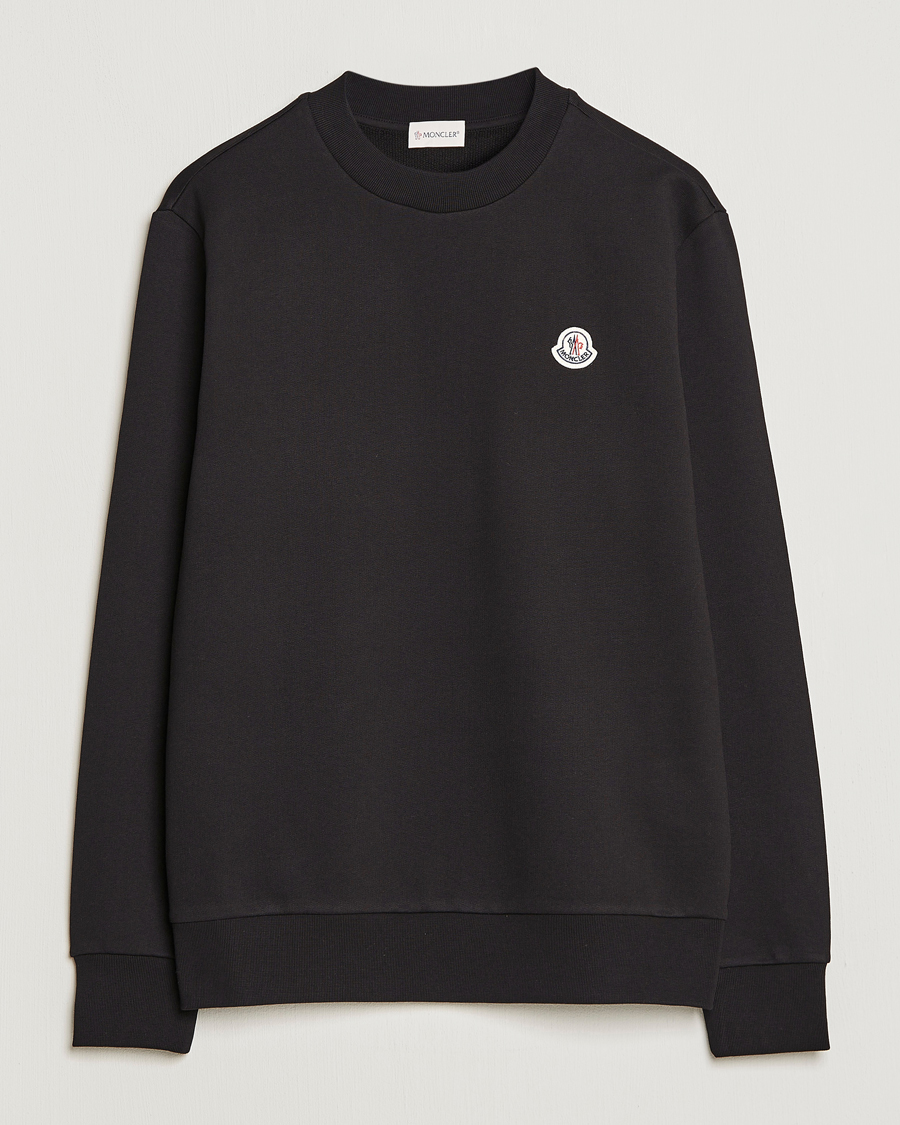 på vegne af Tilstedeværelse Supplement Moncler Logo Patch Sweatshirt Black - CareOfCarl.dk