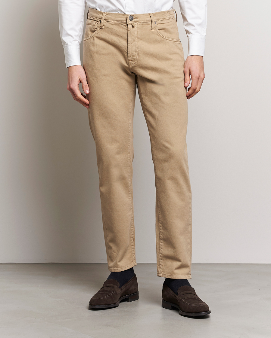 Incotex Cotton Stretch Pants Beige - CareOfCarl.dk