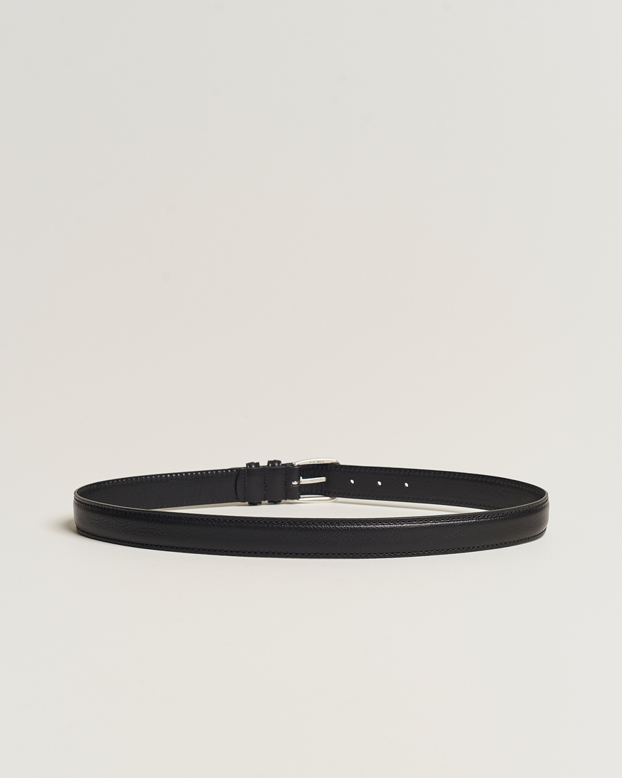 Herre | Glatte bælter | Anderson\'s | Grained Leather Belt 3 cm Black