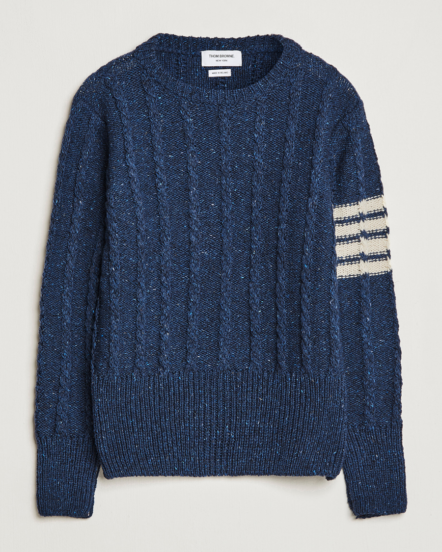 Herre | Trøjer | Thom Browne | Donegal Cable Sweater Blue