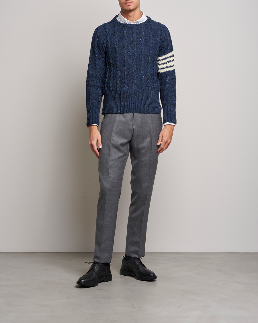 Herre | Trøjer | Thom Browne | Donegal Cable Sweater Blue
