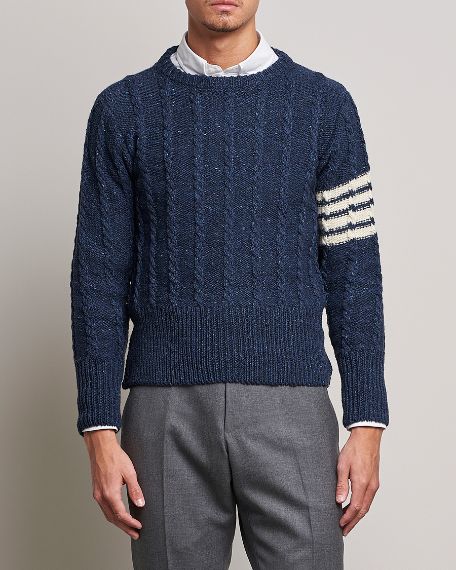Herre | Trøjer | Thom Browne | Donegal Cable Sweater Blue