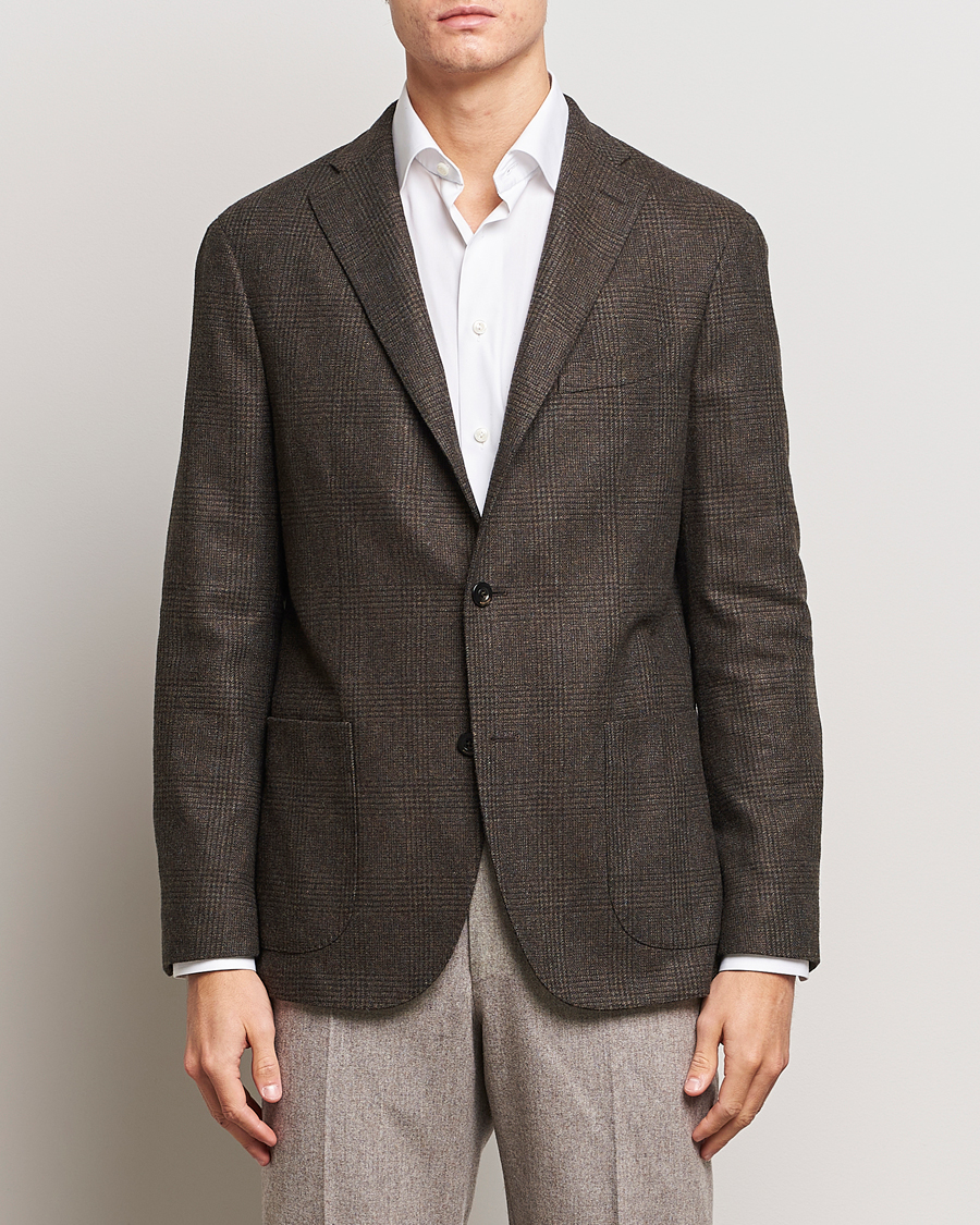 Herre | Jakkesæt | Boglioli | K Jacket Prince Of Wales Blazer Dark Brown