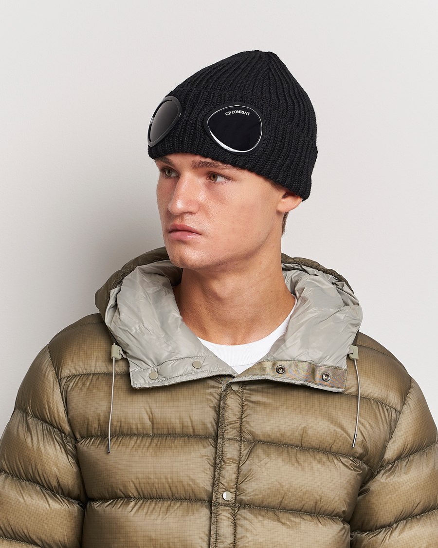 Herre |  | C.P. Company | Knitted Merino Goggle Beanie Black