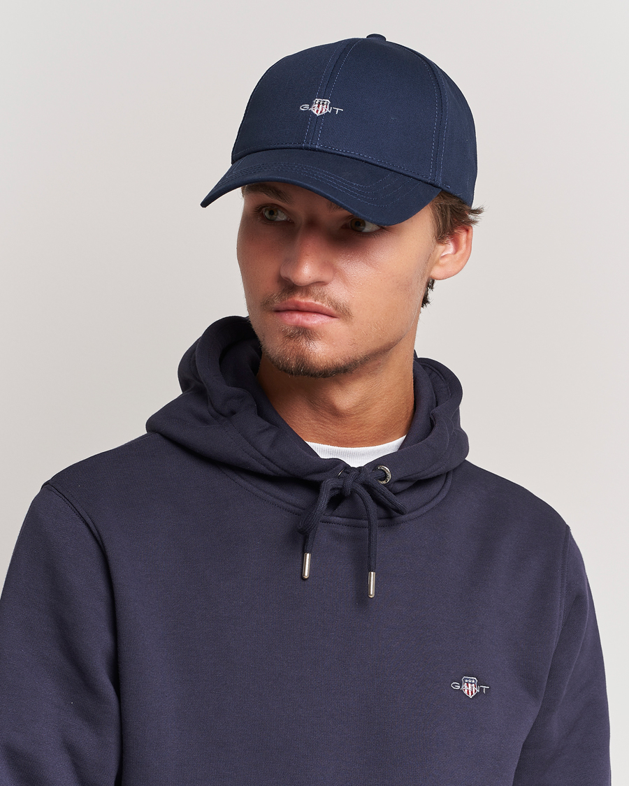 Herre | GANT | GANT | High Cotton Twill Cap Marine