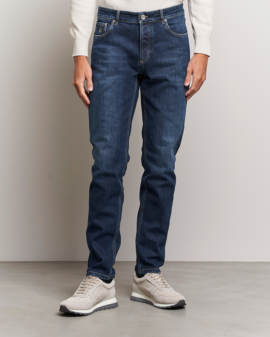 Herre | Slim fit | Brunello Cucinelli | Traditional Fit Jeans Dark Wash