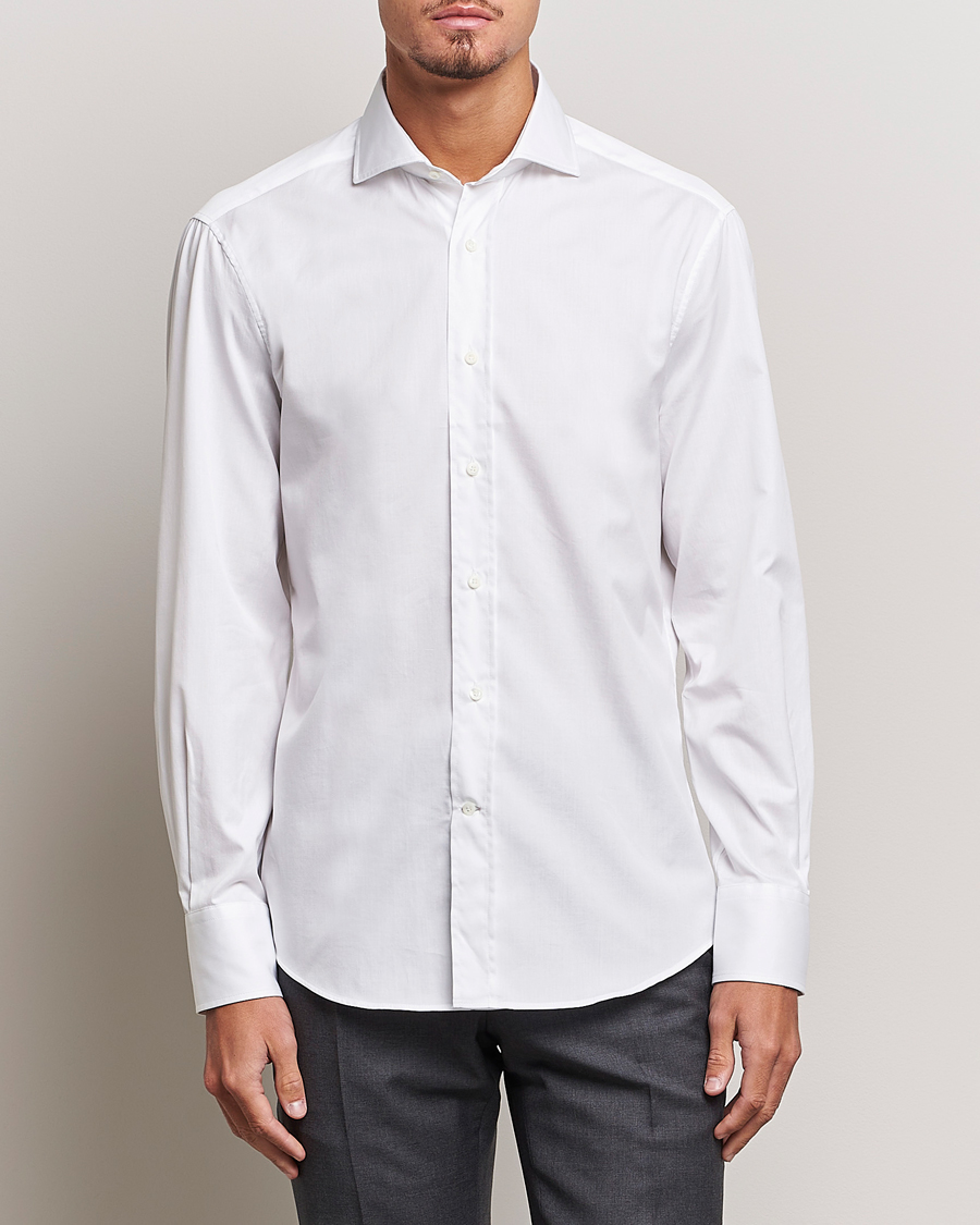 Herre |  | Brunello Cucinelli | Slim Fit Poplin Shirt White