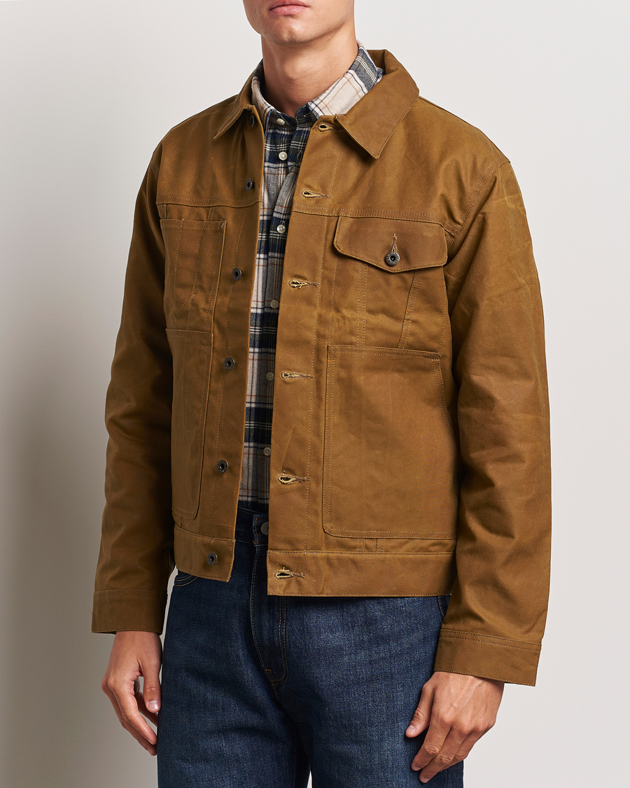 Herre | Efterårsjakker | Filson | Short Lined Tin Cloth Cruiser Dark Tan