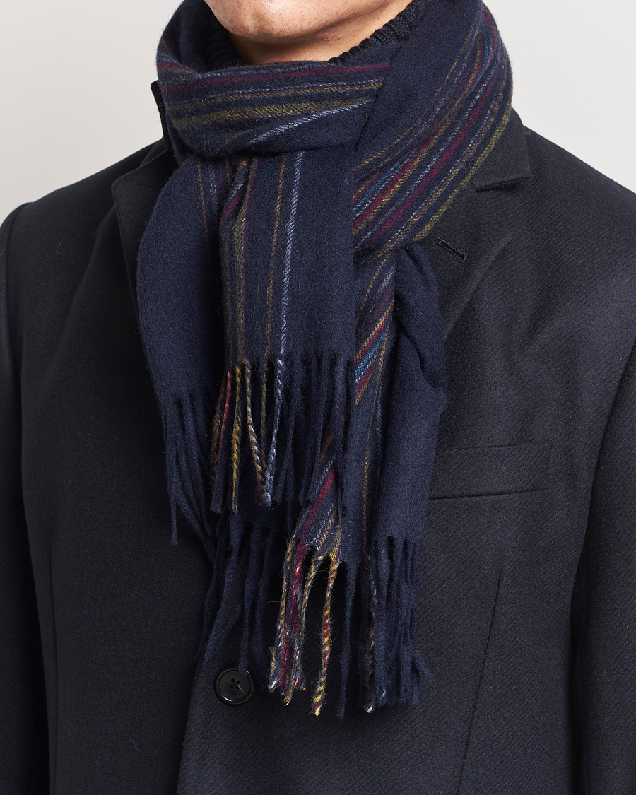 Herre | Paul Smith Lambswool/Cashmere Signature Scarf Navy | Paul Smith | Lambswool/Cashmere Signature Scarf Navy
