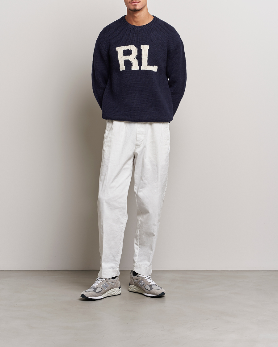 Herre | Trøjer | Polo Ralph Lauren | RL Wool Knitted Sweater Hunter Navy