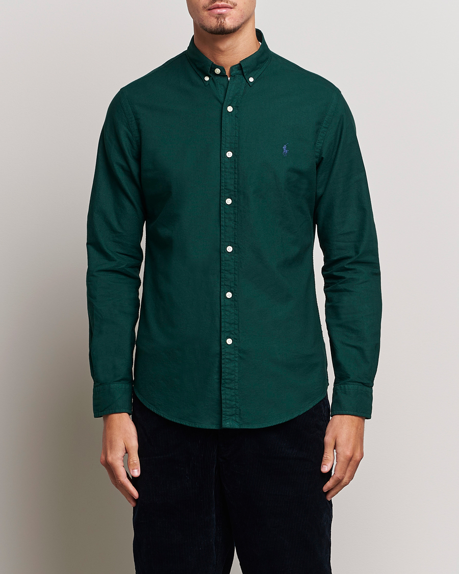 Herre |  | Polo Ralph Lauren | Slim Fit Garment Dyed Oxford Moss Agate