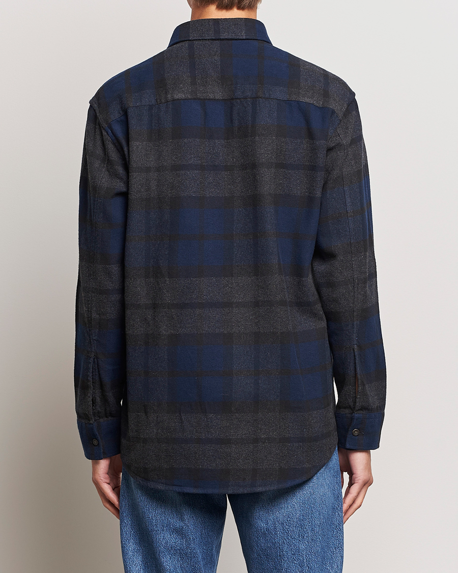 NN07 Freddie Checked Overshirt Navy/Grey - CareOfCarl.dk