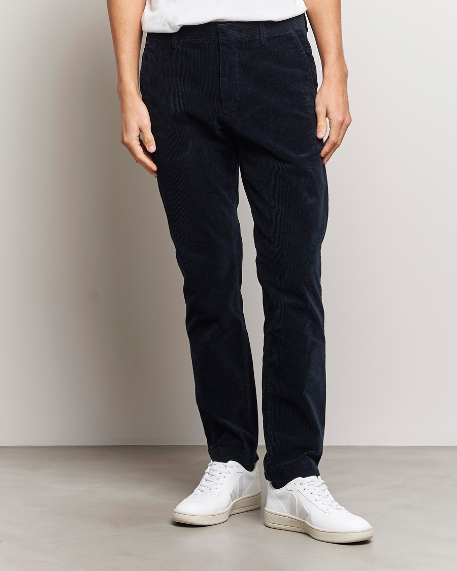 Herre |  | NN07 | Theo Regular Fit Corduroy Chinos Navy Blue