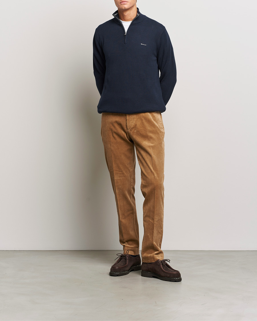 Herre | Trøjer | GANT | Cotton Pique Half Zip Evening Blue