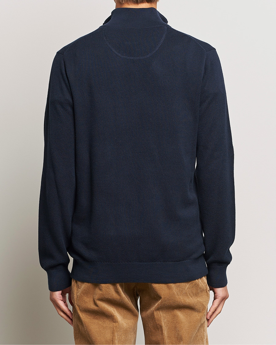 Herre | Trøjer | GANT | Cotton Pique Half Zip Evening Blue