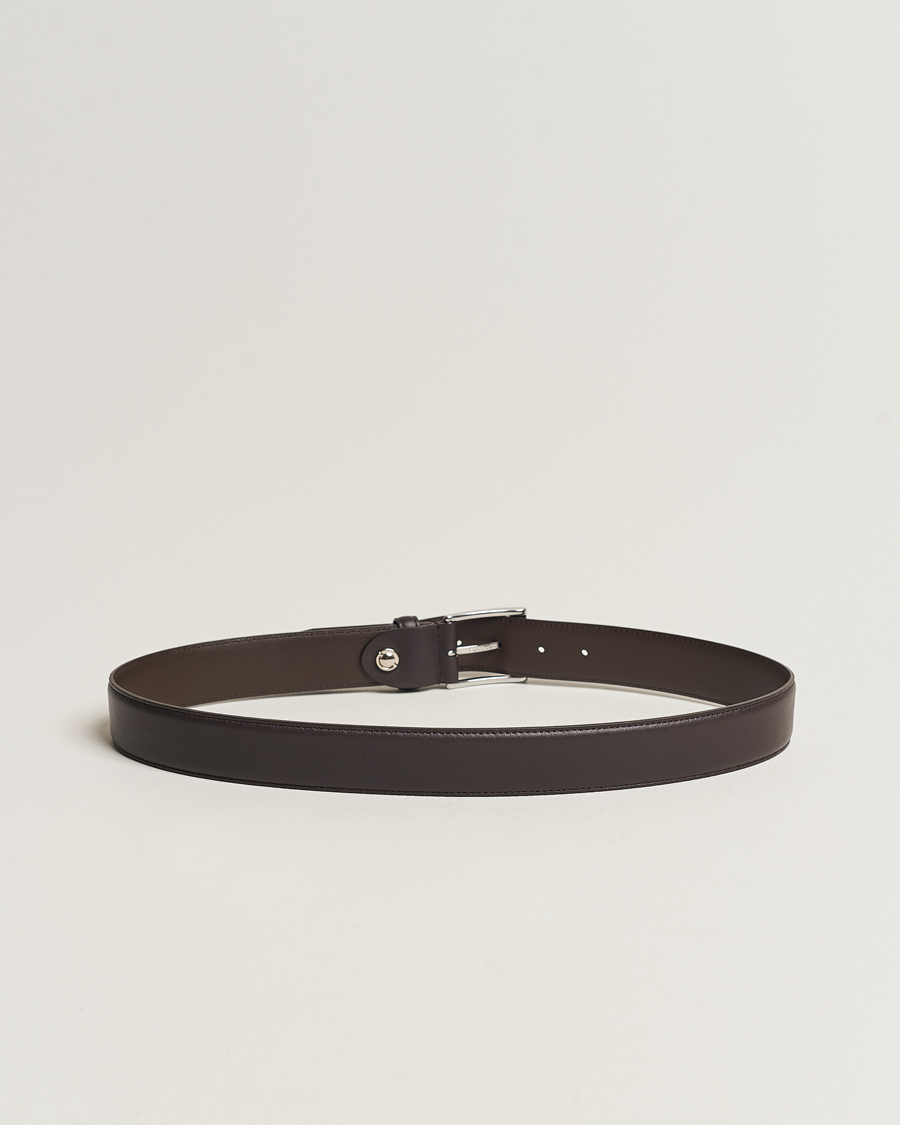 Herre | Glatte bælter | Canali | Leather Belt Dark Brown Calf