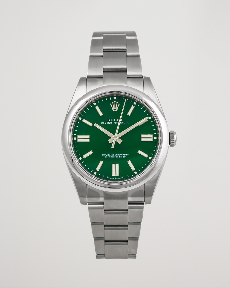 Rolex Perpetual 41 Green Steel - CareOfCarl.dk