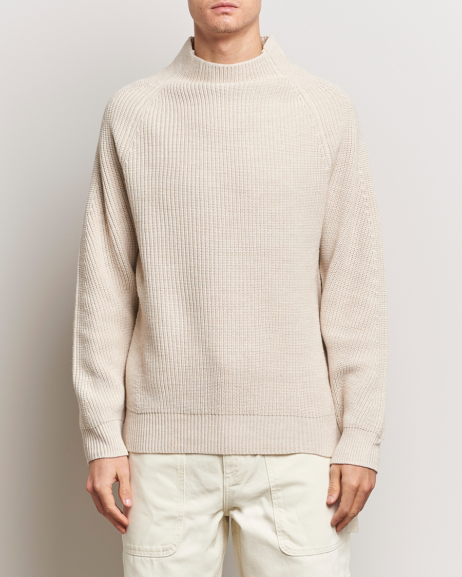 Herre |  | NN07 | Liam Mock Neck Sweater Nature Melange