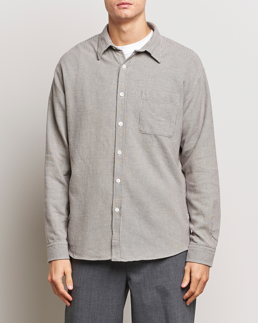 NN07 Freddie Checked Overshirt Navy/Grey - CareOfCarl.dk