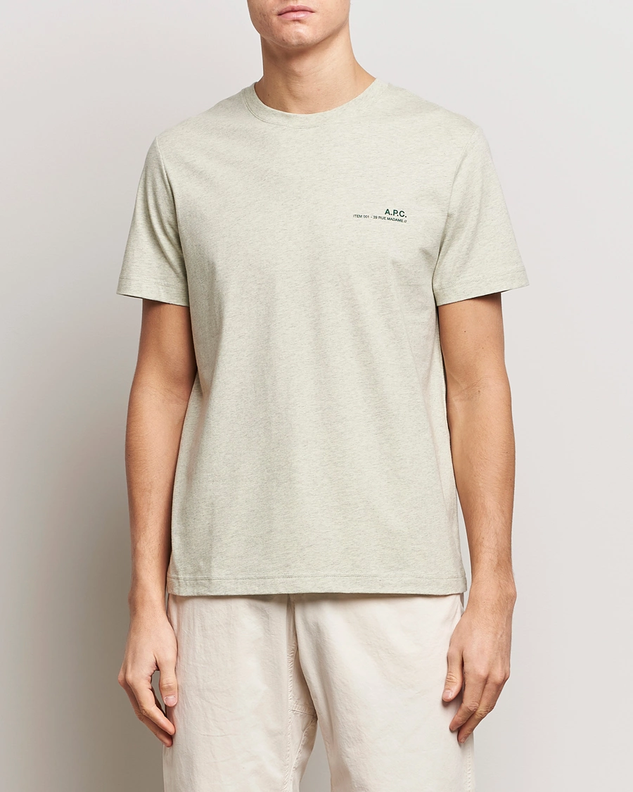 Herre | Tøj | A.P.C. | Item T-Shirt Vert Pale Chine