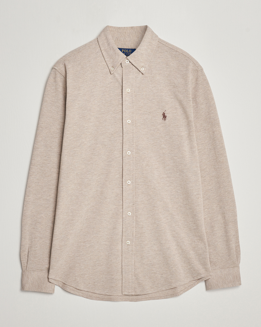 Herre | Skjorter | Polo Ralph Lauren | Featherweight Mesh Shirt Tuscan Beige Heather