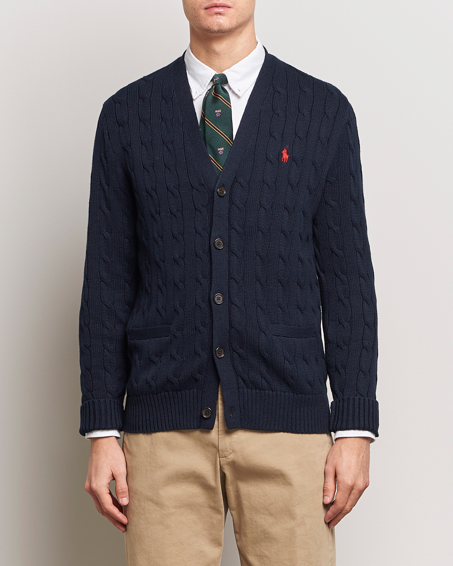 Herre | Cardigans | Polo Ralph Lauren | Cotton Cable Cardigan Hunter Navy