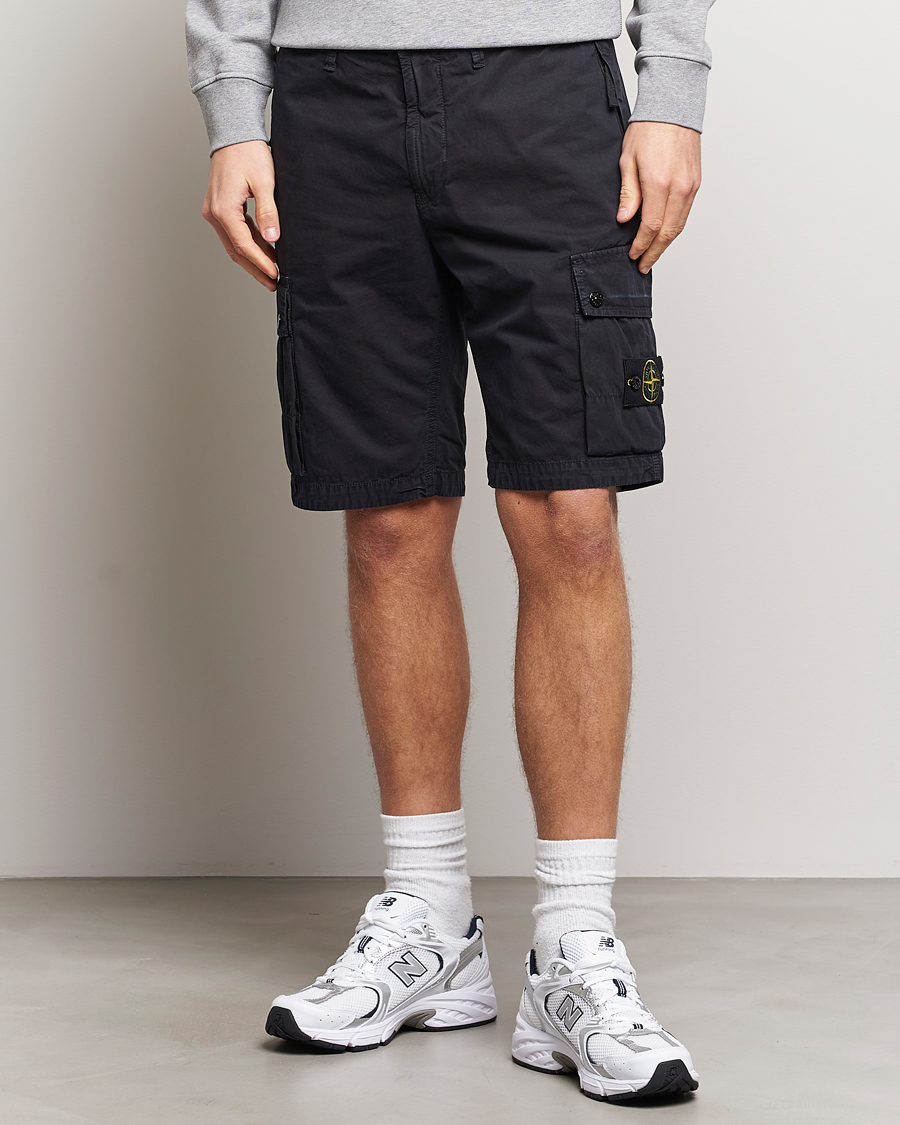 Herre | Stone Island | Stone Island | Brushed Cotton Canvas Cargo Shorts Navy Blue