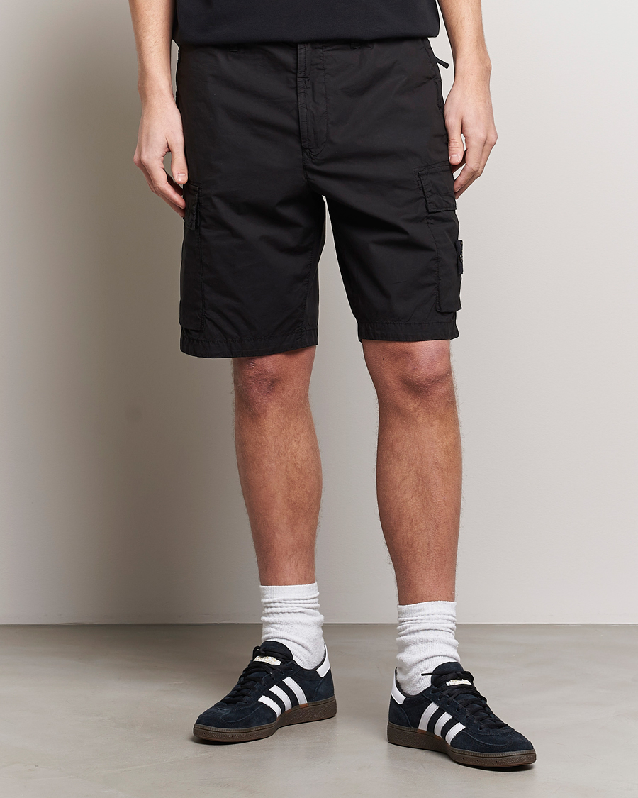 Herre | Cargoshorts | Stone Island | Stretch Cotton Tela Regular Fit Cargo Shorts Black