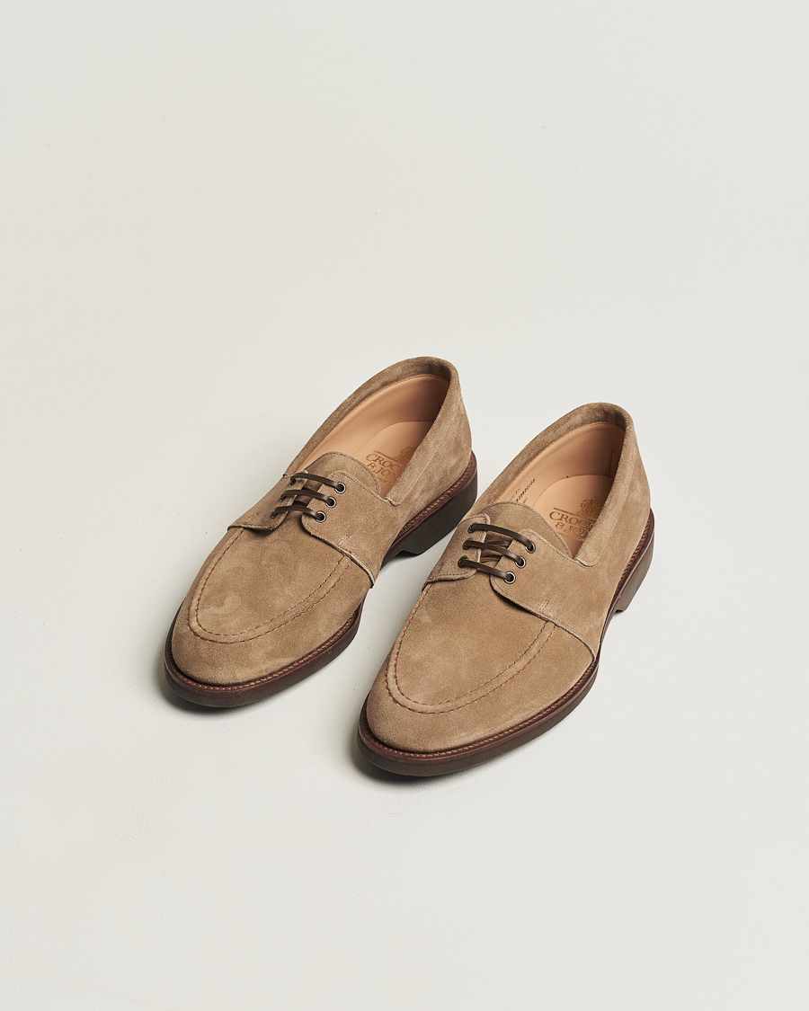 Herre | Crockett & Jones | Crockett & Jones | Falmouth Deck Shoes Khaki Suede