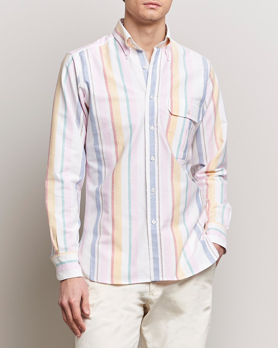 Herre | Tøj | Drake\'s | Multi Stripe Oxford Shirt Multi