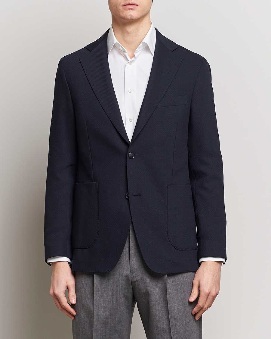 Herre | Uldblazer | Oscar Jacobson | Ferry Patch Soft Wool Blazer Navy