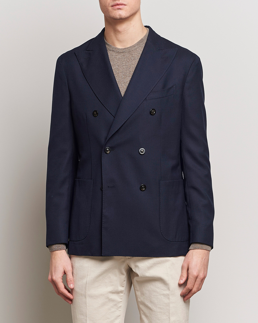 Herre | Uldblazer | Boglioli | K Jacket Double Breasted Wool Blazer Navy