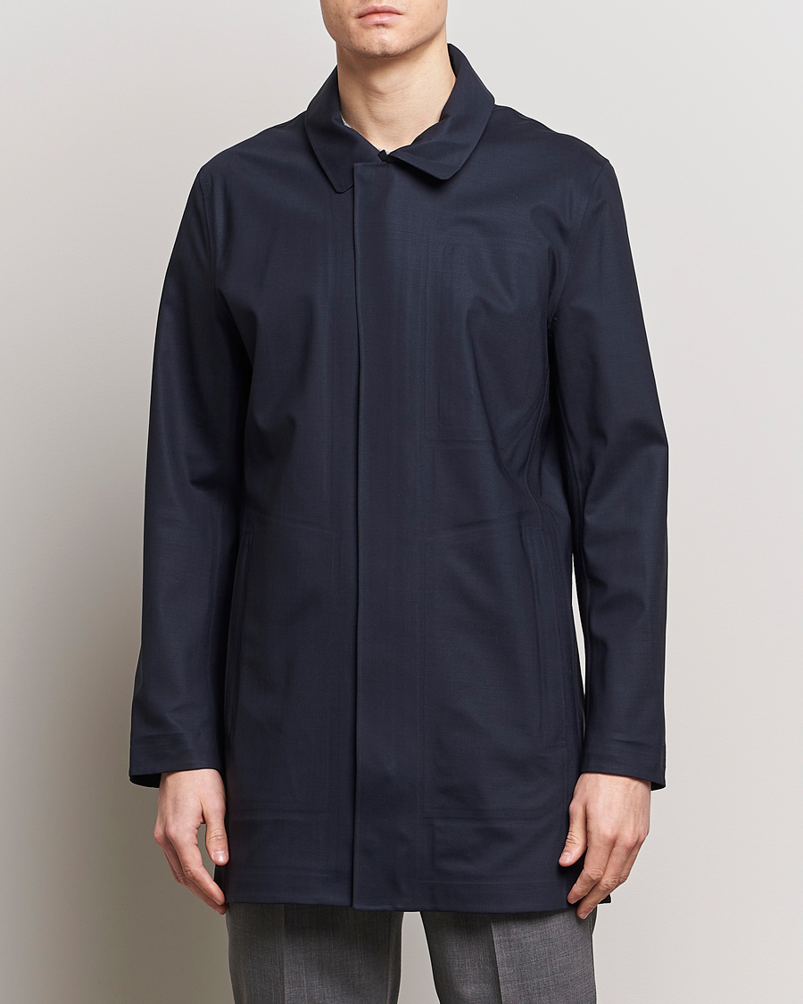 Herre | Frakker | UBR | Sky Fall Savile Waterproof Wool Coat Dark Navy