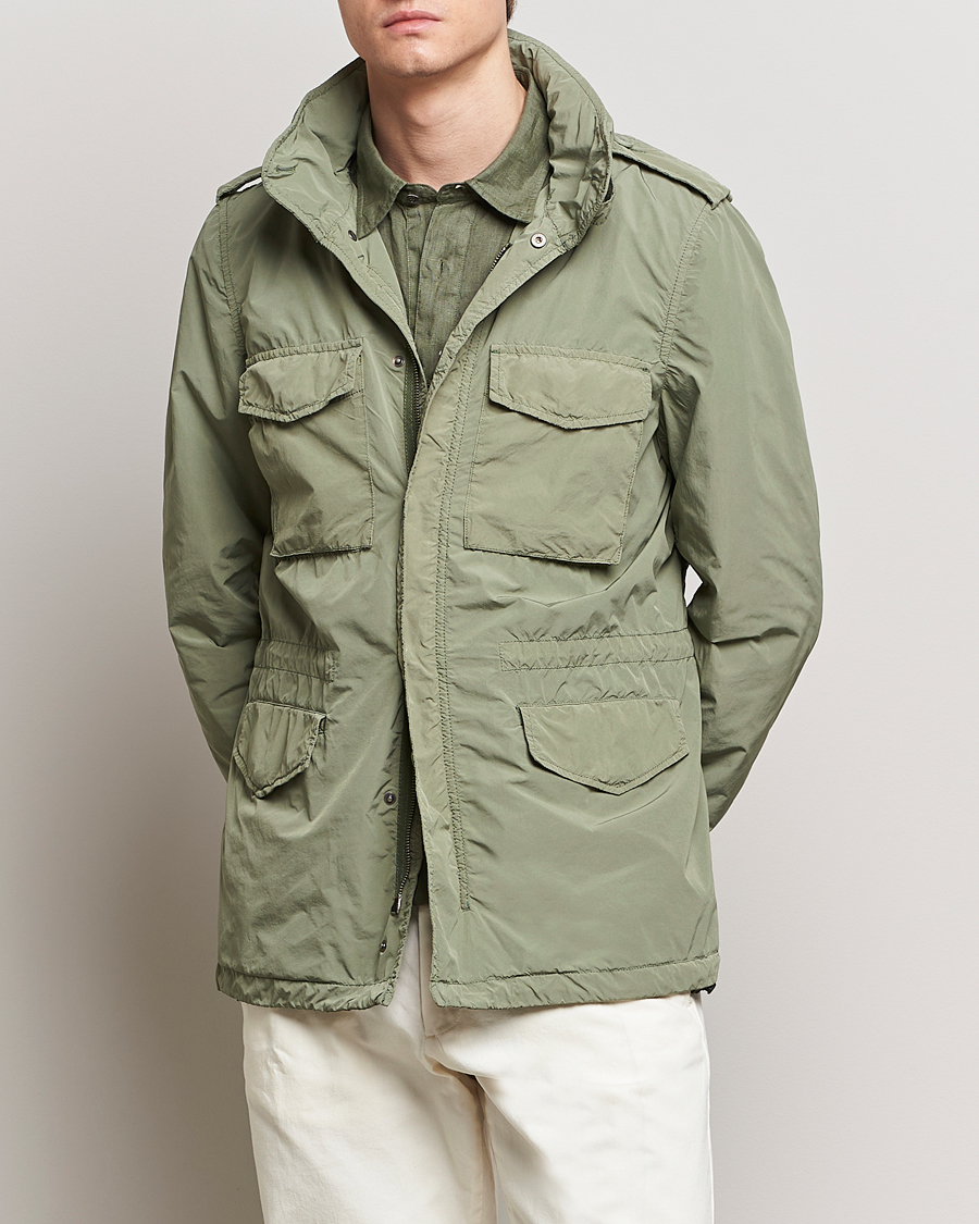 Herre | Klassiske jakker | Aspesi | Giubotto Garment Dyed Field Jacket Sage