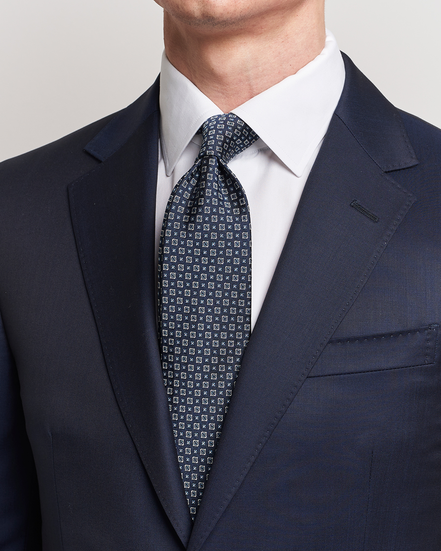 Herre | Brioni | Brioni | Medallion Silk Tie Navy 