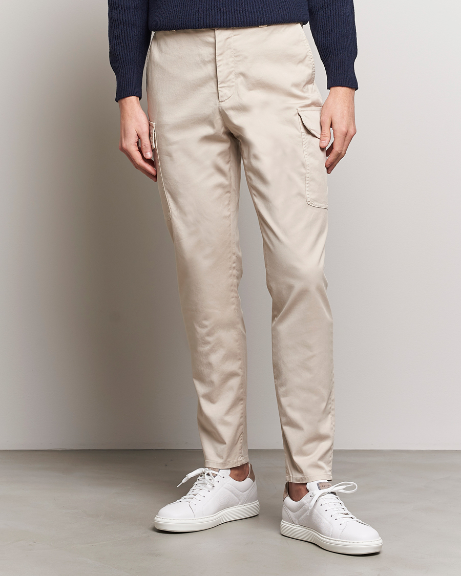 Herre | Quiet Luxury | Brunello Cucinelli | Cotton Cargo Pants Light Beige