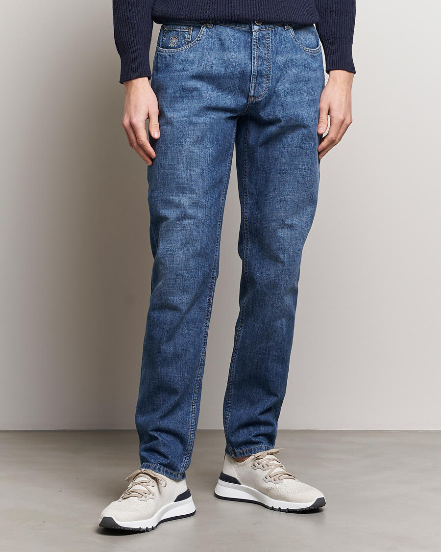 Herre | Jeans | Brunello Cucinelli | Traditional Fit Jeans Dark Blue Wash