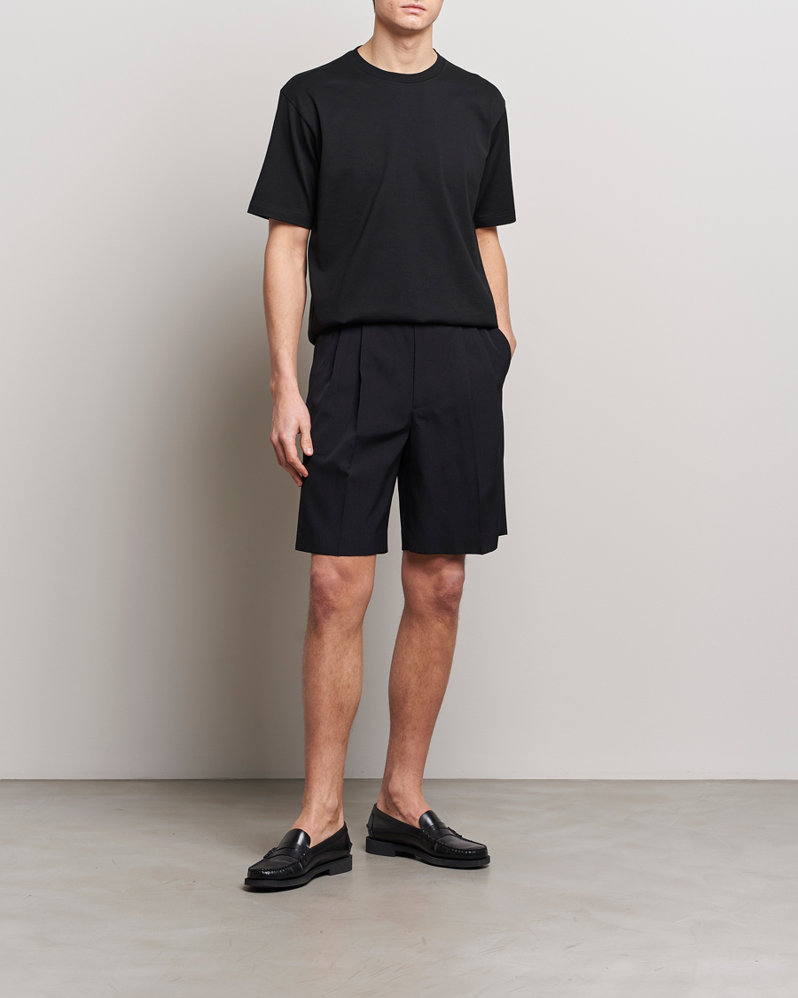 Auralee Light Wool Gabardine Shorts Black - CareOfCarl.dk