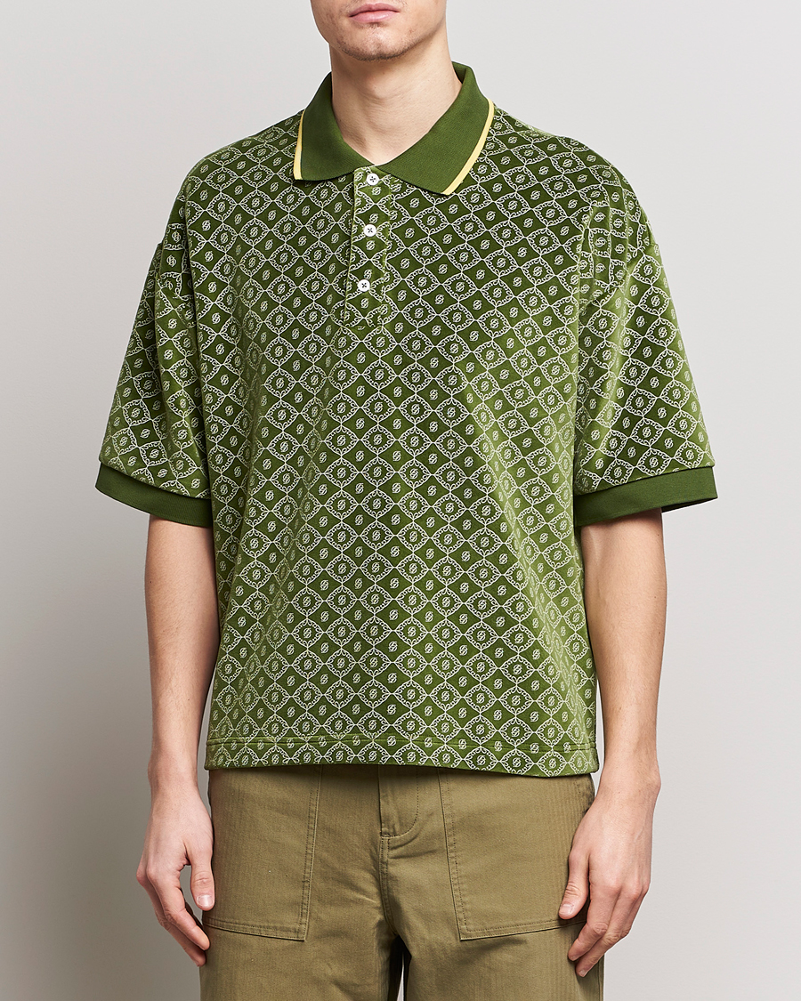 Herre | Drôle de Monsieur | Drôle de Monsieur | Short Sleeve Monogram Polo Green