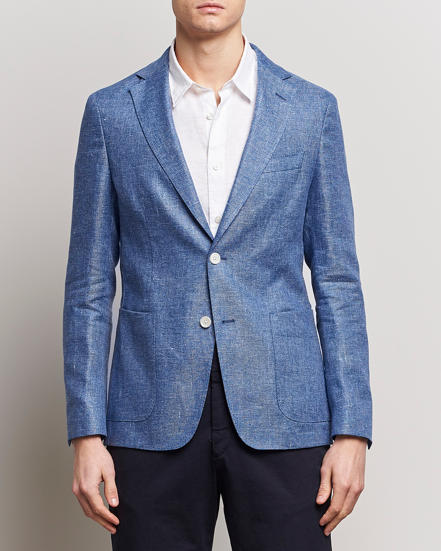 Herre | The linen lifestyle | BOSS BLACK | Hanry Linen Blazer Medium Blue