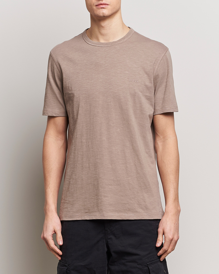 Herre | T-Shirts | BOSS ORANGE | Tegood Crew Neck T-Shirt Open Brown