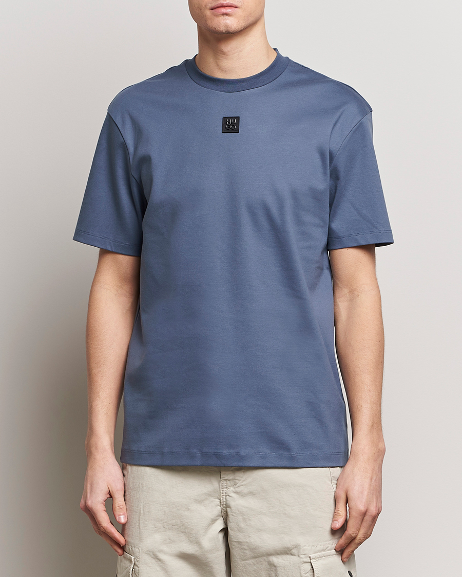 Herre |  | HUGO | Dalile Logo Crew Neck T-Shirt Open Blue