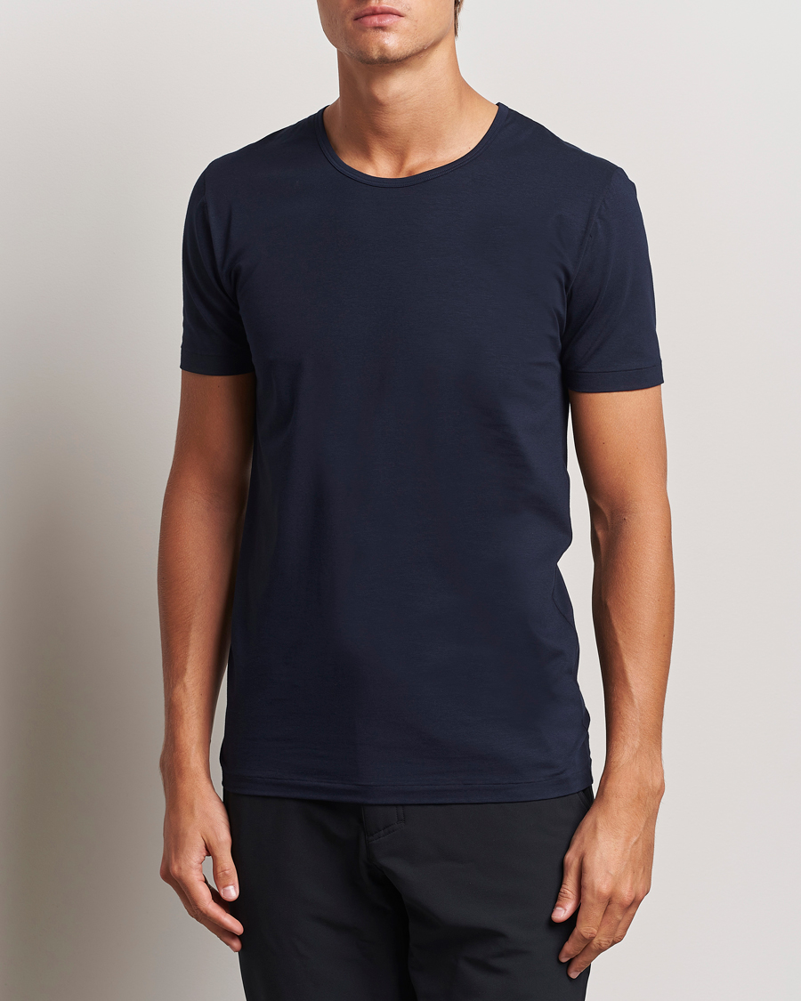 Herre |  | Zimmerli of Switzerland | Pure Comfort Crew Neck T-shirt Navy